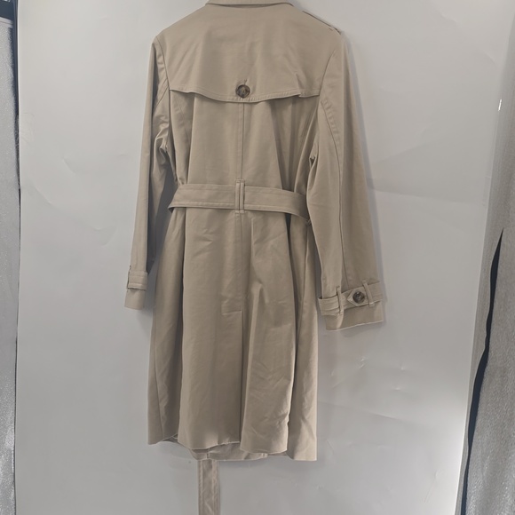Liz Claiborne Double-Breasted Beige Trench Coat with Belt - Picture 8 of 8